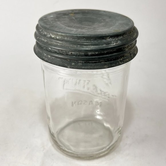 Vtg Kerr Self Sealing Mason Canning Jar Zinc Lid Boyd Porcelain Insert Country - Picture 3 of 16